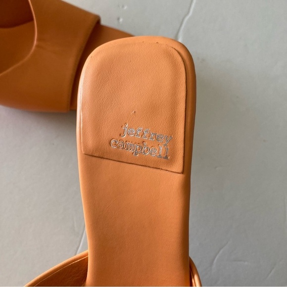 NWOB Jeffery Campbell Anthropologie Square Toe Mules Orange Leather Sz 6 - Picture 3 of 7